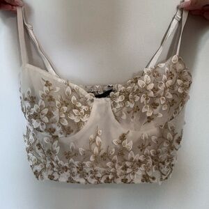 Floral Embroidered Crop Top